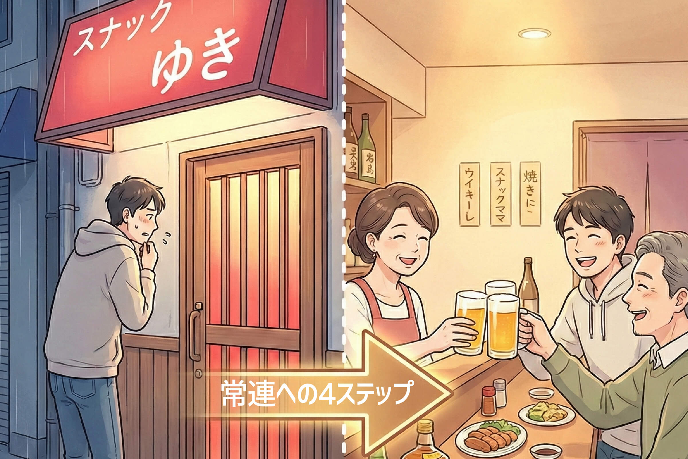 スナック常連になるには？初心者が留意すべき4ステップ